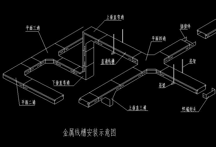 一份弱电桥架金属线槽安装大样图，CAD格式